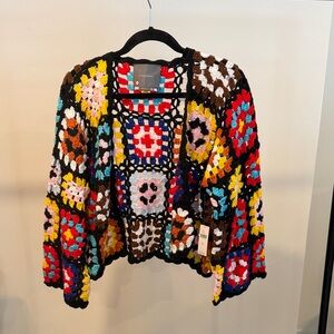 Anthropologie - “Granny Knit” Colorful Crochet Women's Sweater